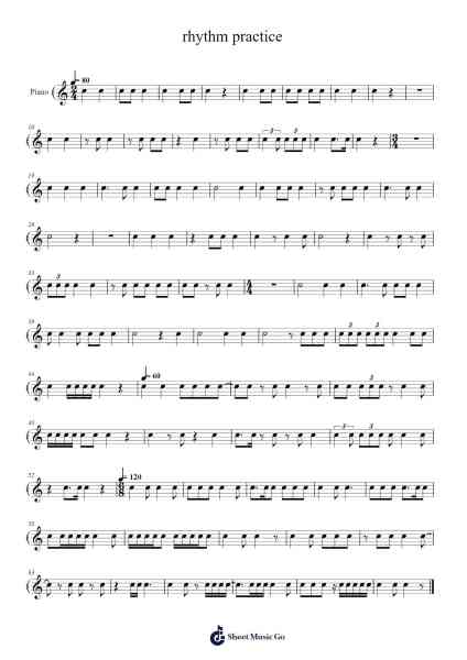 rhythm practice Sheet Music by yellowred-Arr.Virmoll