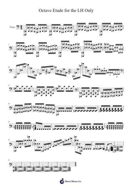 Octave Etude for the LH Only Sheet Music by Davide Battarino-Arr.Paydice