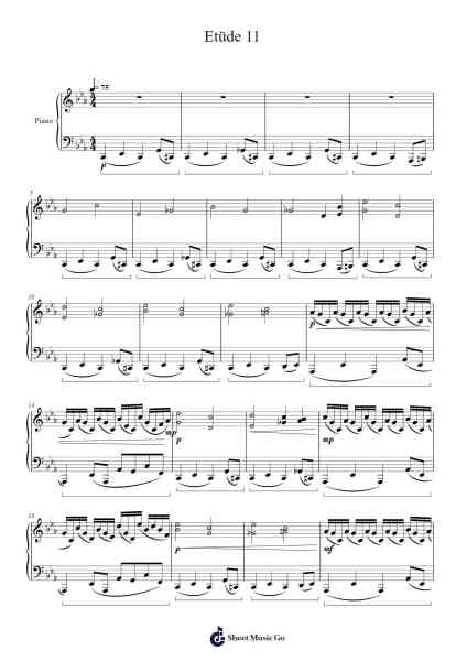 Etüde 11 Sheet Music by André Höche-Arr.Yorktie Phisopp