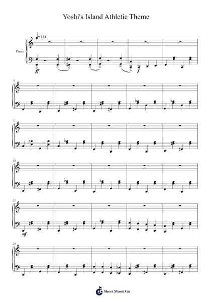 Yoshi's Island Athletic Theme Sheet Music by a sa we Officiel-Arr.Glosper