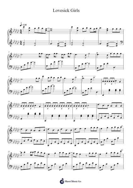 Lovesick Girls Sheet Music by BLACKPINK-Arr.Blithephne