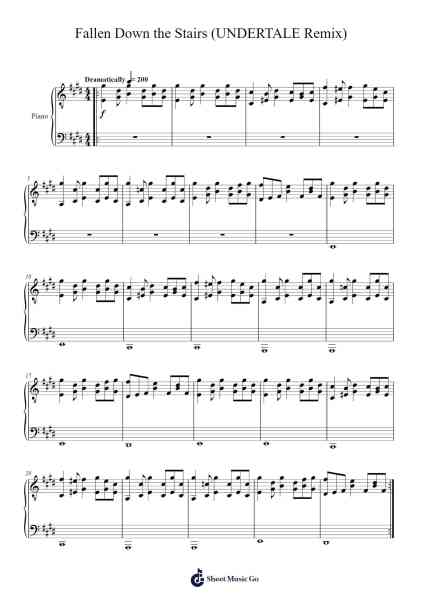 Fallen Down the Stairs (UNDERTALE Remix) Sheet Music by Camron Flurry-Arr.Earwy