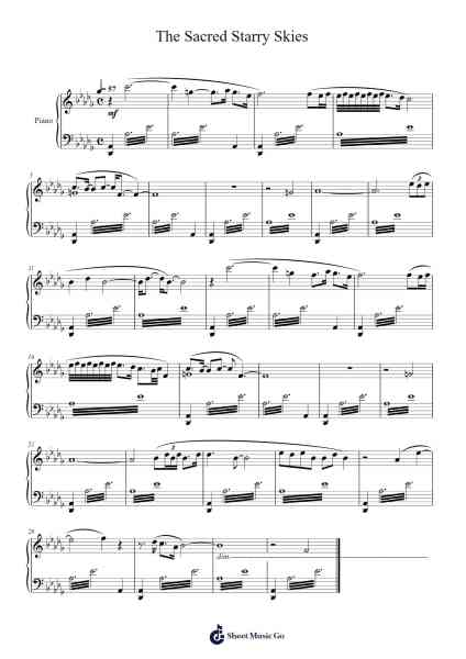 The Sacred Starry Skies Sheet Music by Masashi Hamauzu-Arr.Gembur