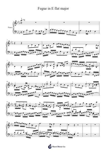 Fugue in E flat major Sheet Music by SebHern02-Arr.Gardi Clairero