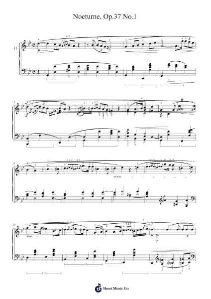 Nocturne, Op. 37 No. 1 in G Minor Sheet Music by Frédéric Chopin-Arr.Yetleif Clecott