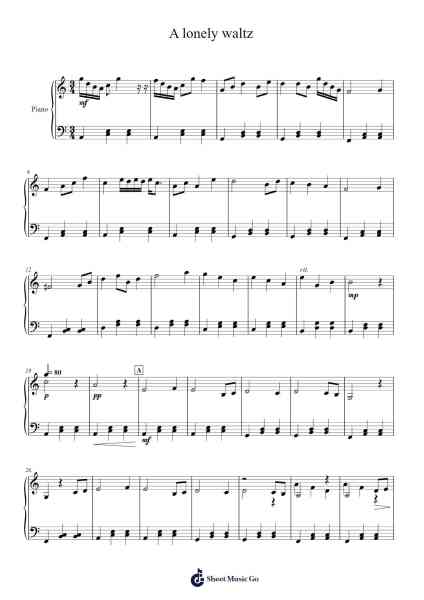 A lonely waltz Sheet Music by Nathan Perkins-Arr.Woolfleen Juskirk