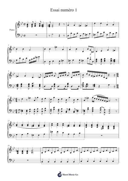 Essai numéro 1 Sheet Music by Zonangelo-Arr.Rusden