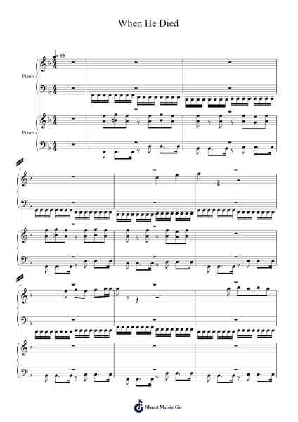 When He Died Sheet Music by Lemon Demon-Arr.Dalclark Wenholt