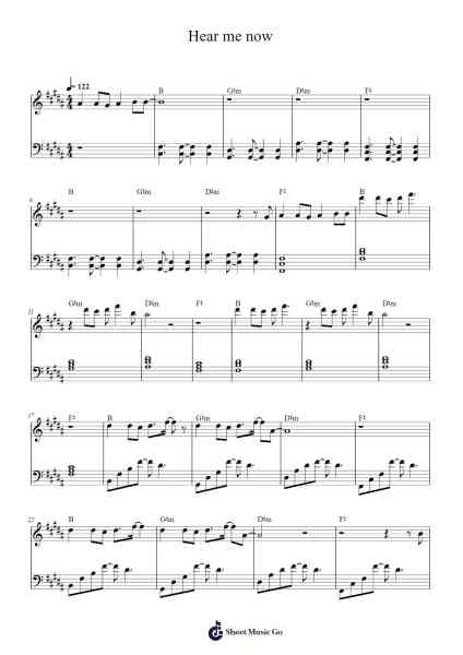 Hear me now Sheet Music by Alok-Arr.Joanvieve