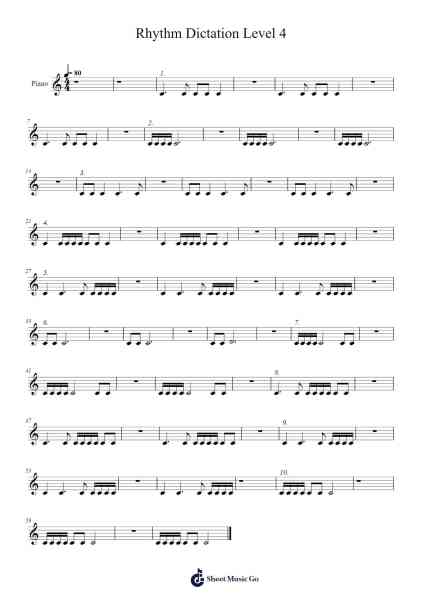 Rhythm Dictation Level 4 Sheet Music by srstockton-Arr.Fowcoln