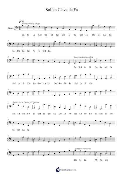 Solfeo Clave de Fa Sheet Music by graficoalexg-Arr.Sigwy Lorxine