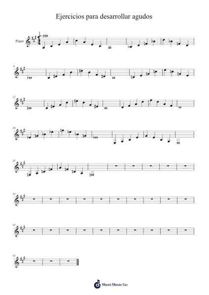 Ejercicios para desarrollar agudos Sheet Music by caropolano-Arr.Kyleyy