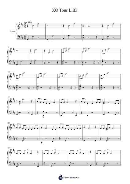 XO Tour Llif3 Sheet Music by Lil Uzi Vert-Arr.Olch