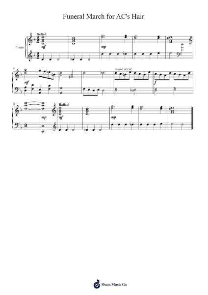 Funeral March for AC's Hair Sheet Music by Leora M. Weinreich-Arr.Bloorvogt