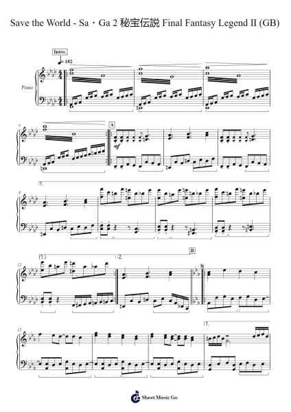 Save the World Sheet Music by Nobuo Uematsu-Arr.Gemgene