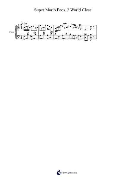 Super Mario Bros. 2 World Clear Sheet Music by Koji Kondo-Arr.Deanlay Dulsnow