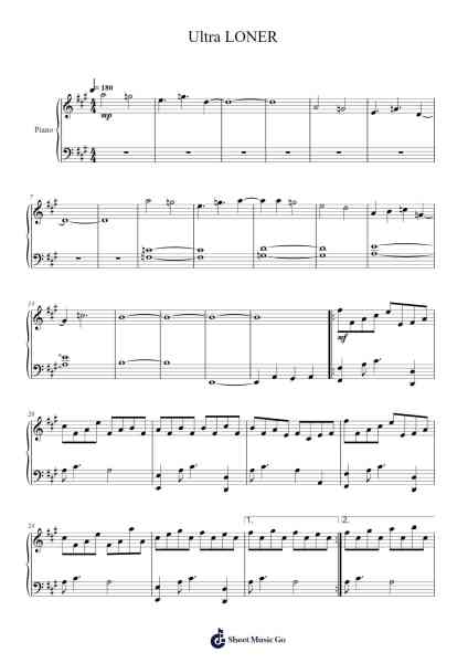 Ultra LONER Sheet Music by R・O・N-Arr.Hamclaire