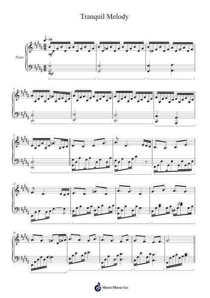 Tranquil Melody Sheet Music by Tsuchiya Shunsuke-Arr.Yorkkim