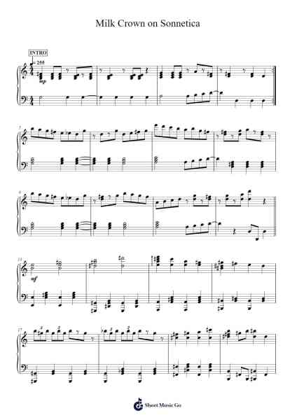 Milk Crown on Sonnetica Sheet Music by Yuzy-Arr.Greenblack Xawilde