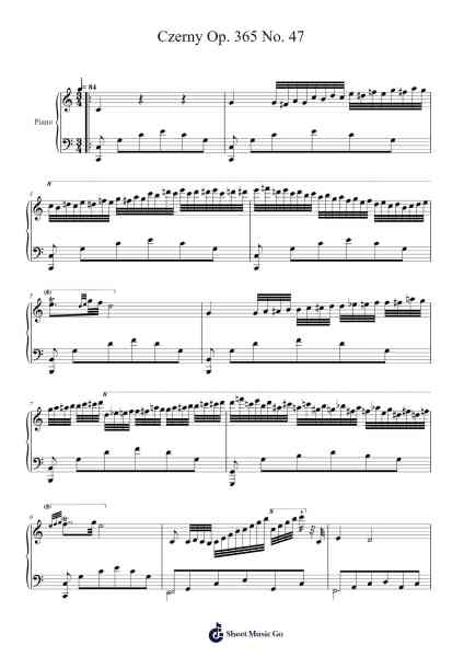 Czerny Op. 365 No. 47 Sheet Music by Cookerad Bartreen-Arr.Puhill Wesreen