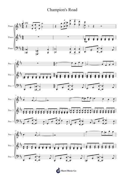 Champion's Road Sheet Music by Mahito Yokota-Arr.Wershop Keyburns