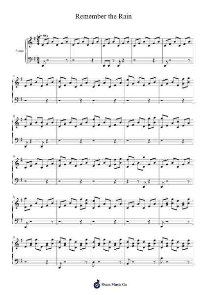 Remember the Rain Sheet Music by itznaoxb-Arr.Stowemon