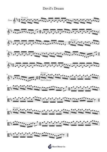 Devil's Dream Sheet Music by Misc tunes-Arr.Bairdbian Lystan