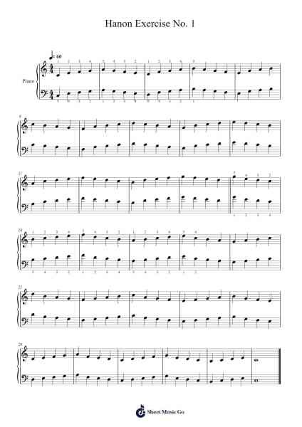 Hanon Exercise No. 1 Sheet Music by Najah Sawster-Arr.Pennlyle Ferpkins
