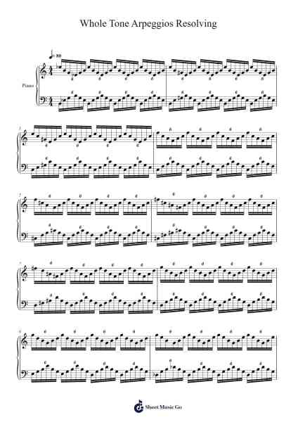 Whole Tone Arpeggios Resolving Sheet Music by Marcus Roberts-Arr.Sabert