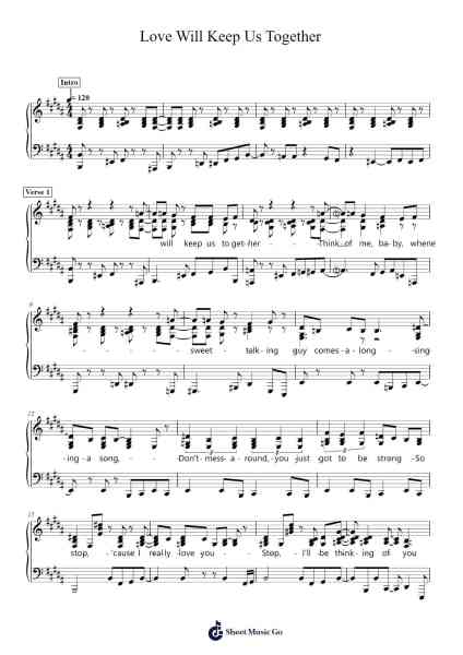 Love Will Keep Us Together Sheet Music by Captain & Tennille-Arr.Werfith