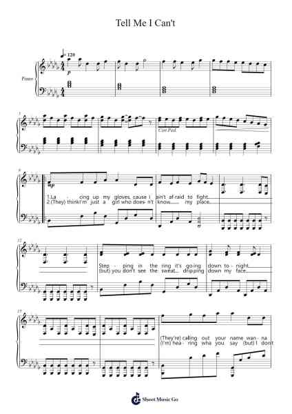 Tell Me I Can't Sheet Music by Michelle Khare-Arr.Perglenn Polreade