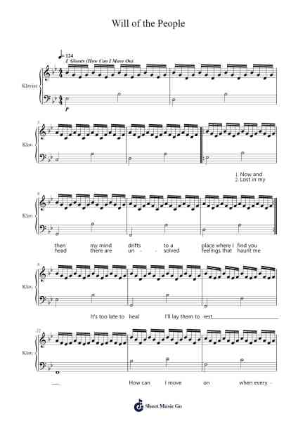 Will of the People (Piano Arrangments) Sheet Music by Matthew Bellamy-Arr.Hooshua