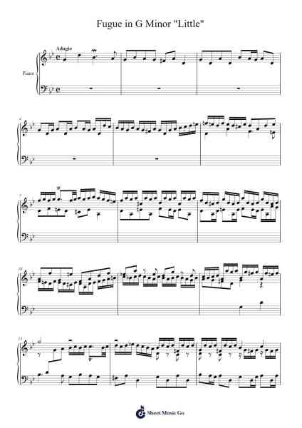 Fugue in G Minor "Little", BWV 578 Sheet Music by Johann Sebastian Bach-Arr.Nanmen Salchloe