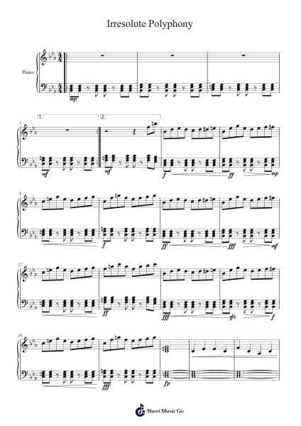 Irresolute Polyphony Sheet Music by Jack Jack the Pianist-Arr.Wrightac Phimaud