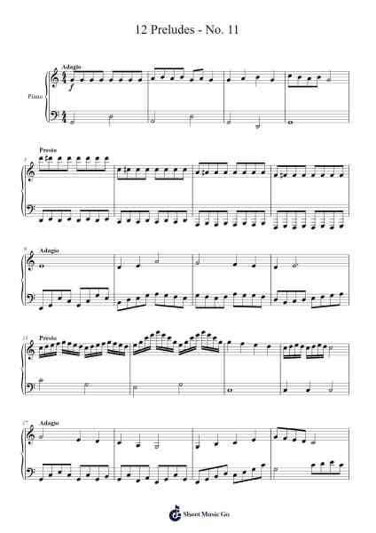 12 Preludes - No. 11 Sheet Music by Sir Ya-bookie-Arr.Blairharte Titess