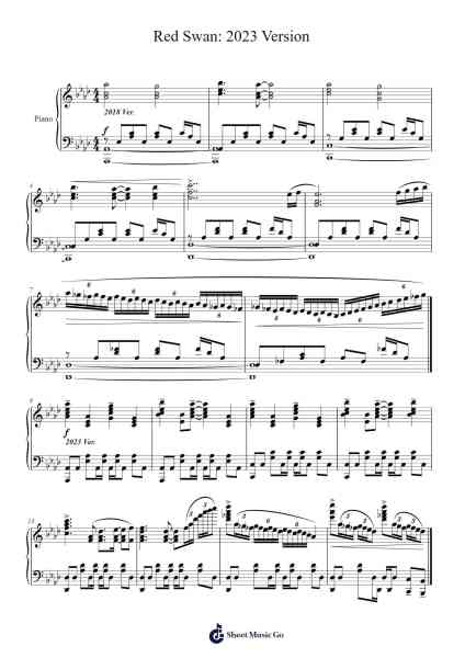 Red Swan: 2023 Version Sheet Music by Yoshiki-Arr.Fitchnolds Hartewy