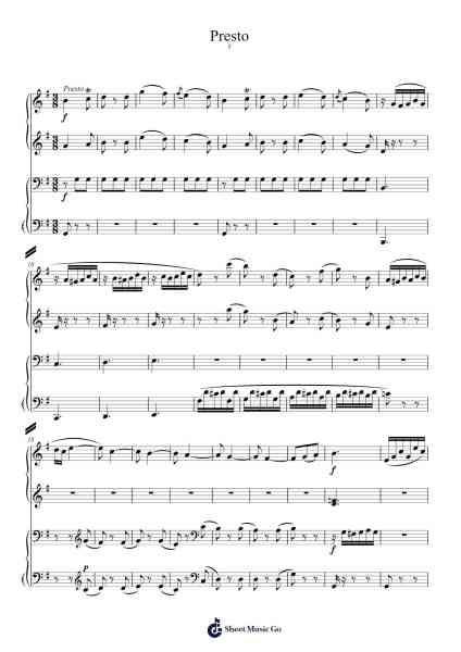 Sonata in G Major, K. 283: III. Presto Sheet Music by Wolfgang Amadeus Mozart-Arr.Songes