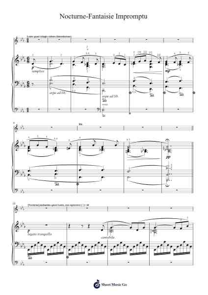 Nocturne-Fantaisie Impromptu, FL.79 Sheet Music by Franz Liszt-Arr.Chilflower