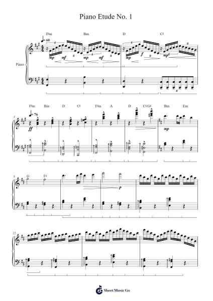 Piano Etude No. 1 Sheet Music by Lytsper Hicksram-Arr.Holtling