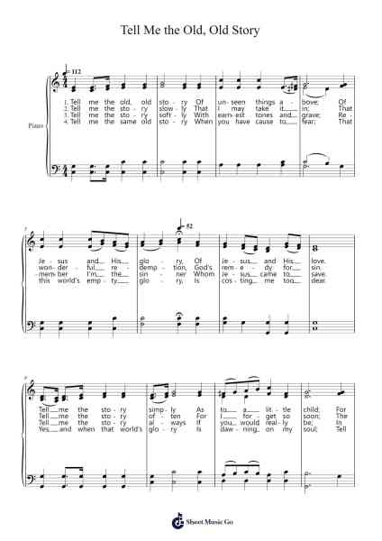 Tell Me the Old, Old Story Sheet Music by William Howard Doane-Arr.Ruthmie