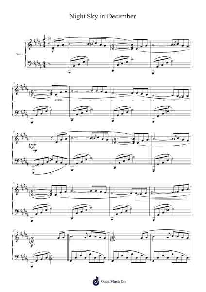 Night Sky in December Sheet Music by Masao Aichi-Arr.Natpold Vinvin
