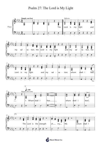 Psalm 27: The Lord is My Light Sheet Music by Lillian Bouknight-Arr.Brobraith Zeyer