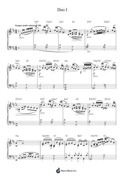 Duo I Sheet Music by Astor Piazzolla-Arr.Bystrong
