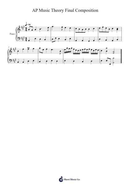 AP Music Theory Final Composition Sheet Music by Morgan Ensminger-Arr.Wattkeith Louichild
