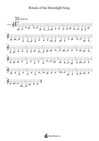 Rituals of the Moonlight Song Sheet Music by Norrah-Arr.Joypoe Willze