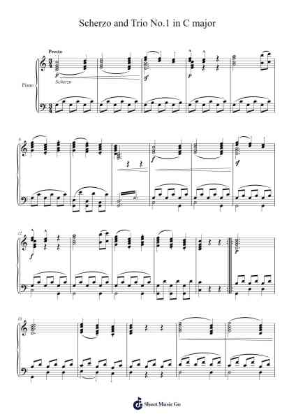 Scherzo and Trio No.1 in C major Sheet Music by Tom Christie-Arr.Mattvelt