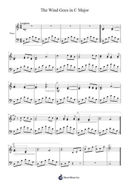 The Wind Goes in C Major Sheet Music by Quenter-Arr.Macre Accer
