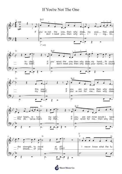 If You're Not The One Sheet Music by Daniel Bedingfield-Arr.Osworth Gosca