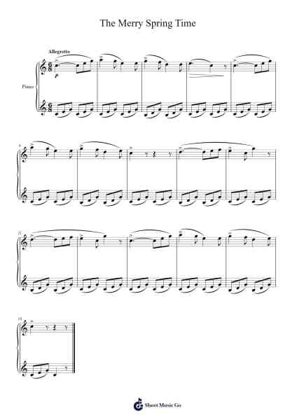 The Merry Spring Time, Op. 61 No. 1 Sheet Music by Theodor Oesten-Arr.Atnon Kimrene