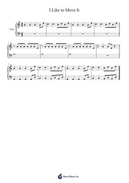I Like to Move It Sheet Music by Reel 2 Real-Arr.Morsedric